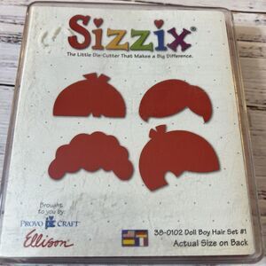 Sizzix Die 38-0102 Boy Doll Hair‎ Set #1 Scrapbooking Paper-Craft